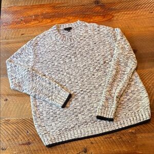 TOPSHOP Black and White Textured Crewneck Sweater, size 10